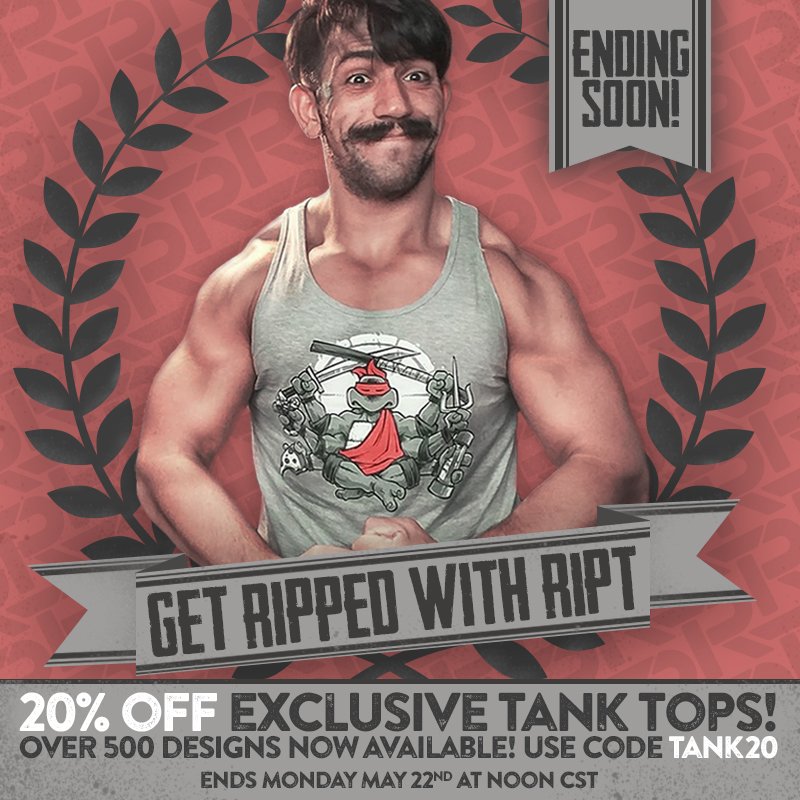 riptapparel's tweet photo. Stock up on summertime tanks before this sale is gone! Just use code TANK20 at checkout and get #RippedWithRIPT! https://t.co/9drL29hEEN https://t.co/uwBG7FwFgL