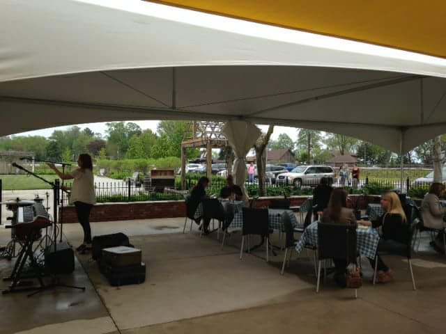 Sunday afternoon on the patio is back! <a href="/theOhChays/">the Oh Chays</a> are with us until 6pm 😊 #wine #patio #SundayFunday