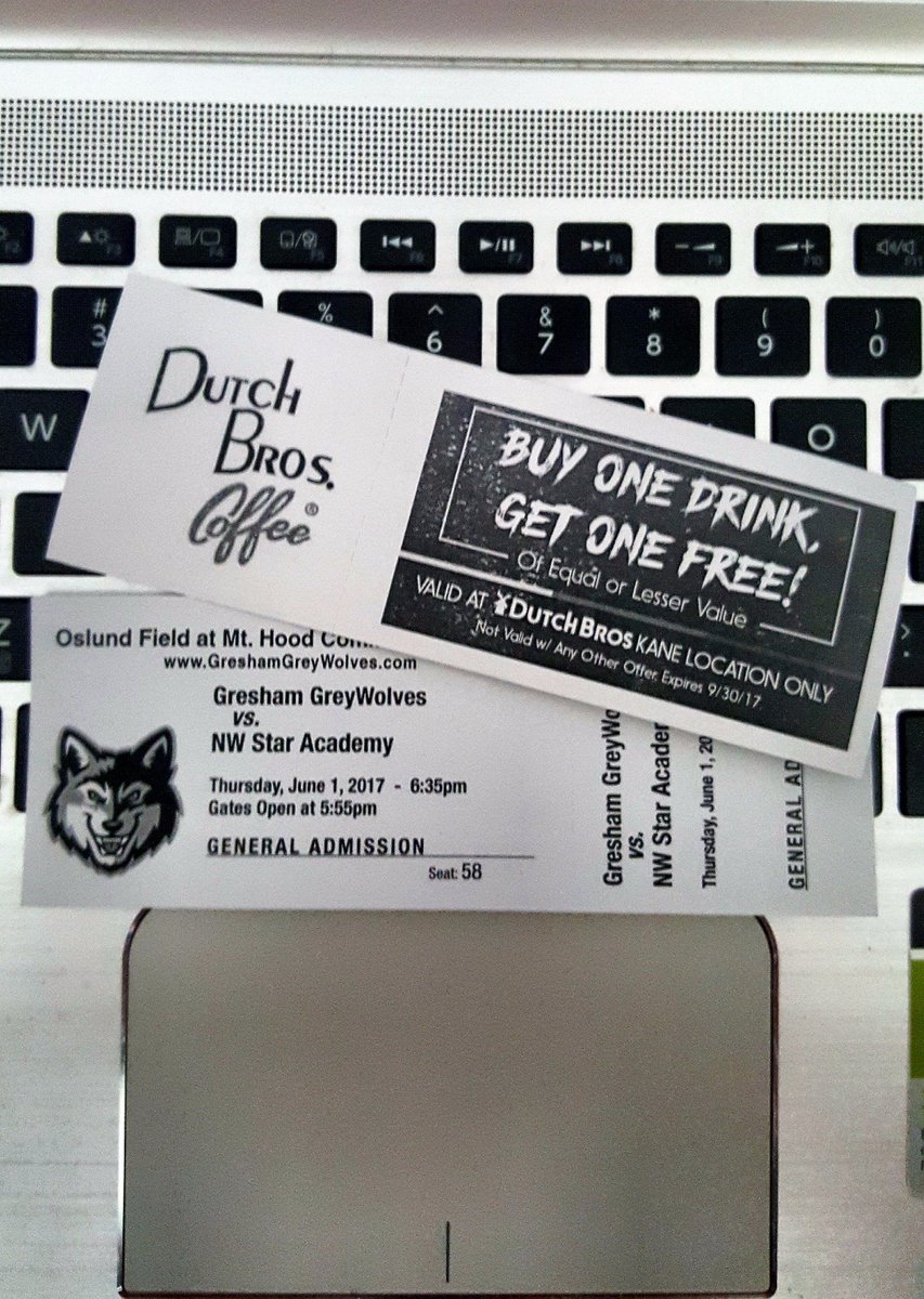 GreshamGWolves's tweet photo. This year, every @GreshamGWolves ticket will include a BOGO offer from @dutchbrosPDX - ticket packages online! @WCLBaseball @WCLFanClub https://t.co/7nSqafPfn7