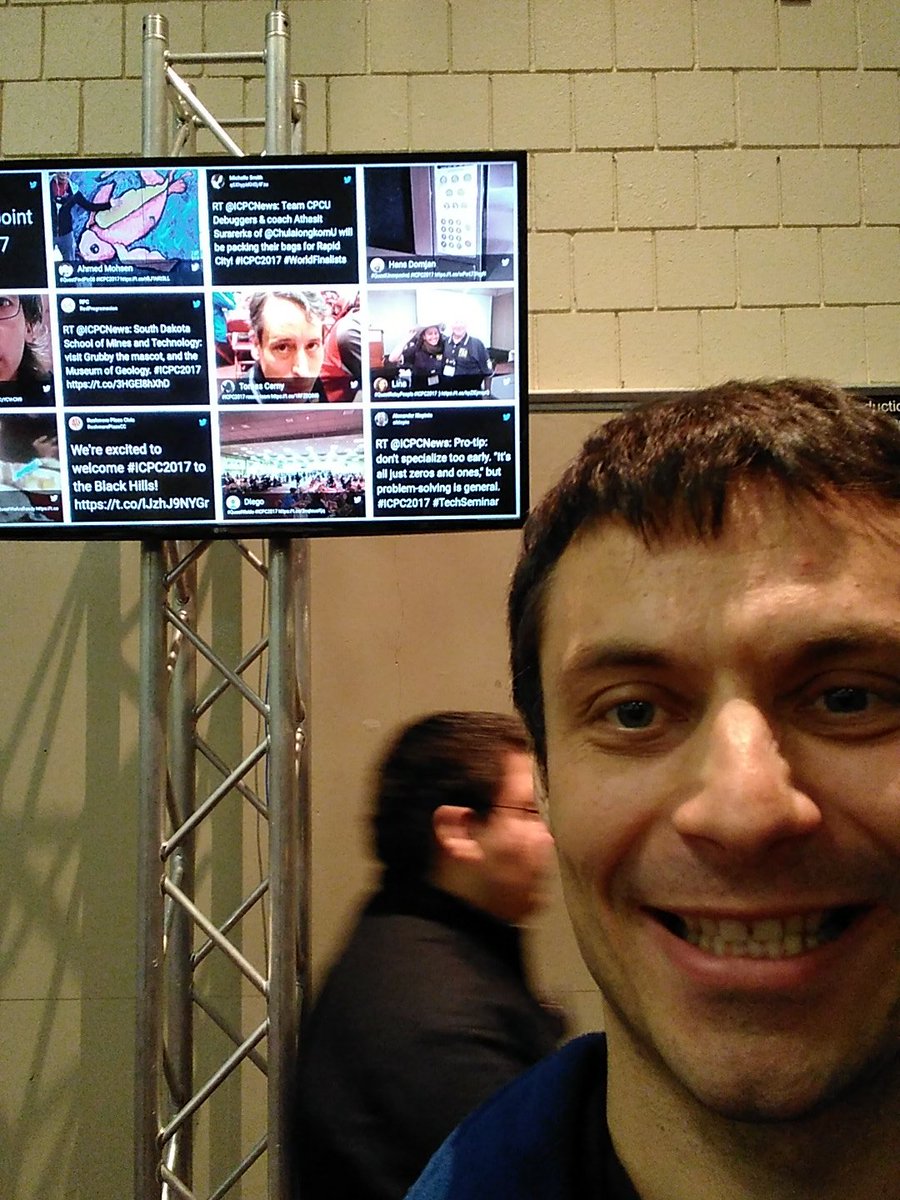 Tweet #ICPC2017 to be on screen live!