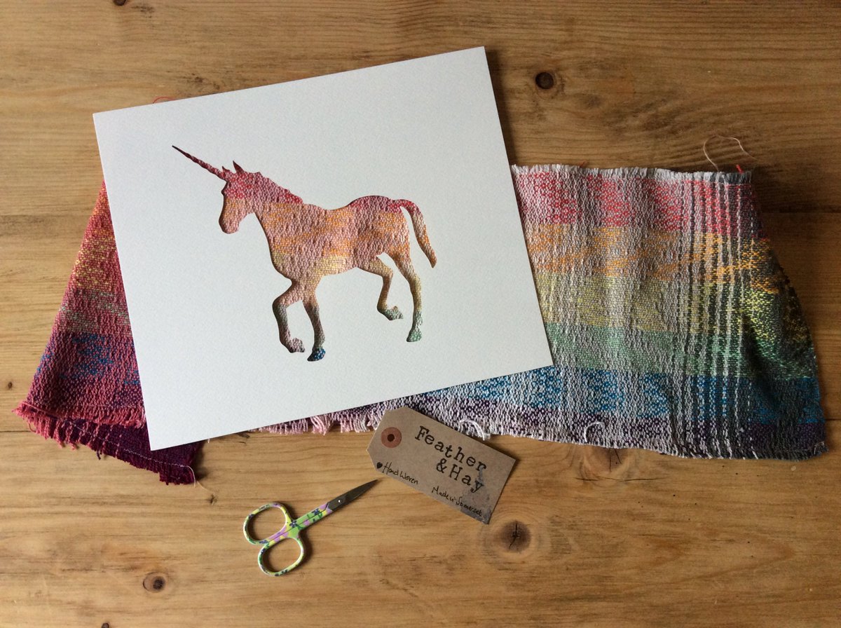 feather_hay's tweet photo. #crafthour With F&amp;H textile art pictures you can pick the cute out shape and the hand woven fabric to match. #womeninbizhour #onlinecraft https://t.co/UuX4sRnAUn
