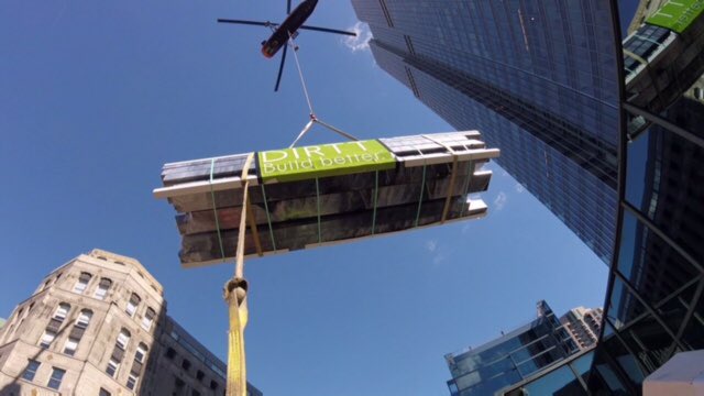 DIRTT's tweet photo. Up goes the timber for #DIRTTconnext 2017. #BuildBetter https://t.co/GpEvJRyHmK