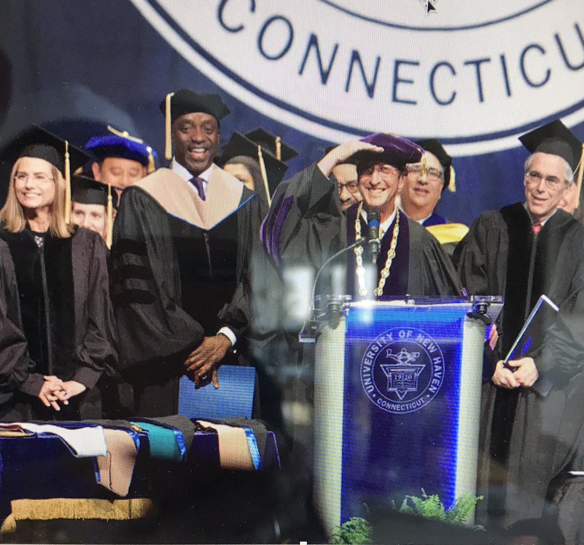 A great personal honor to introduce Commencement Speaker and honorary PhD receipient, the trailblazing Jay Walker, #UNewHaven Saturday.