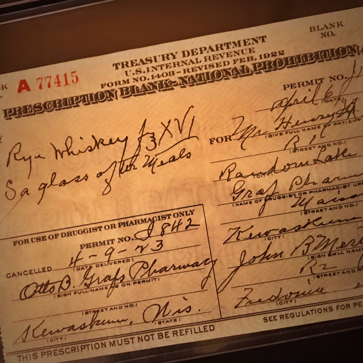 marta soligo on twitter medical prescription during prohibition