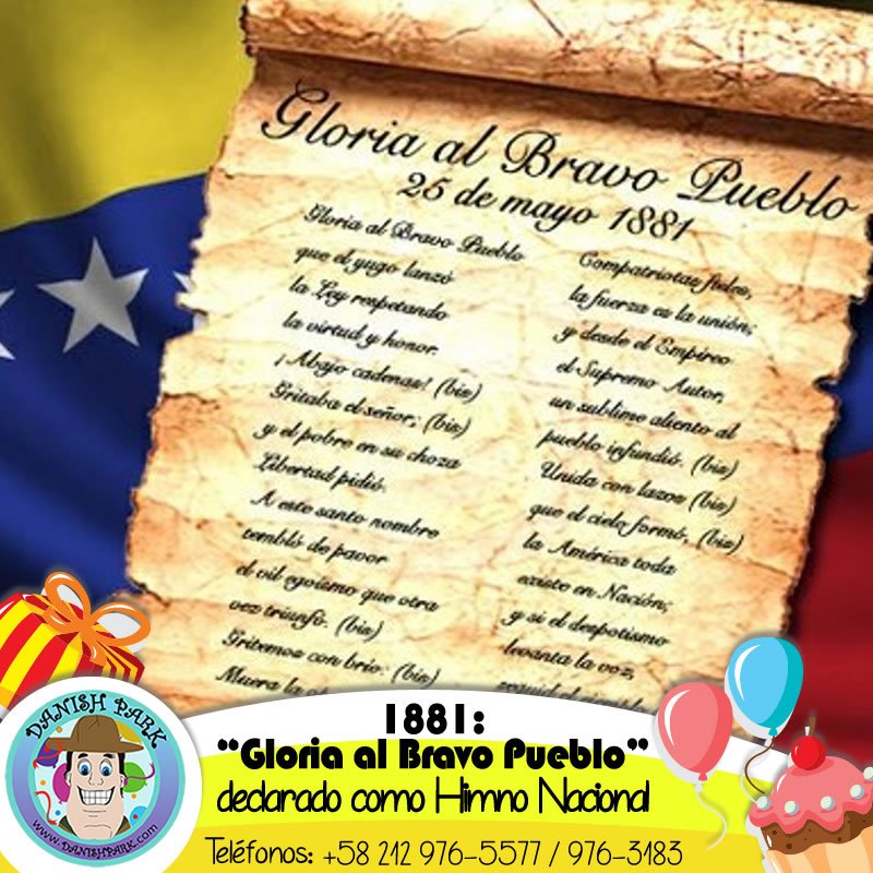 danishpark's tweet photo. Tal dia como hoy, en 1881, “Gloria al Bravo Pueblo” es decretado como Himno Nacional de Venezuela.
#venezuela #danishpark #himnonacional https://t.co/JGuvnAOYt4