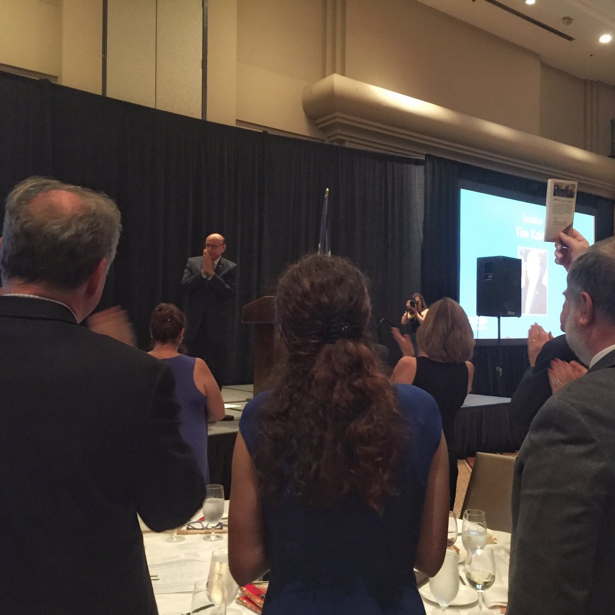 LB_WIT's tweet photo. Standing ovation for #KhizrKahn! He is doing his patriotic duty to raise his voice to 1600 Pennsylvania Ave! You can too! #organizewithheart https://t.co/4WrbVy6tEs