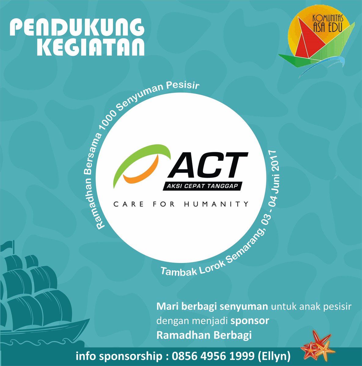 KomunitasAsaEdu's tweet photo. Terimakasih @ACT_JaTeng sudah siap berkontribusi untuk anak Pesisir Indonesia dengan mendukung #RamadhanBersama1000SenyumanPesisir https://t.co/kwdm55p597