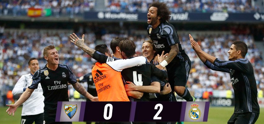 Madrid_Indo's tweet photo. FULLTIME: Malaga 0 - 2 #RealMadrid

⚽ - 02' @Cristiano
⚽ - 55' @Benzema 

🏆 ¡¡¡CAMPEÓNES!!! 🏆

#RMLiga #HalaMadrid https://t.co/jqKqD6MTqK