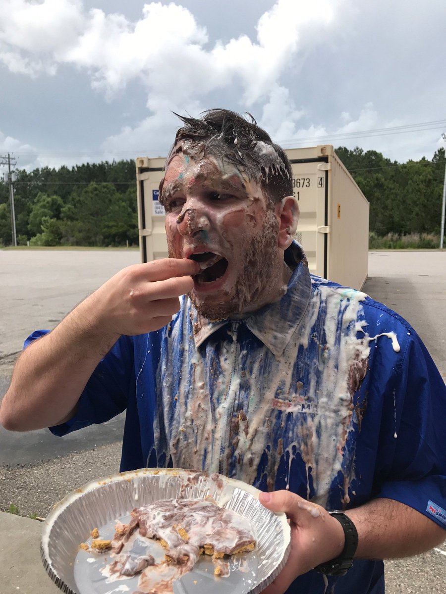 Petsmart1251's tweet photo. @CoastalPETM Be careful how you motivate your team! They can, and will, deliver! #pieintheface #teambuilding https://t.co/5PWLyYbrCk