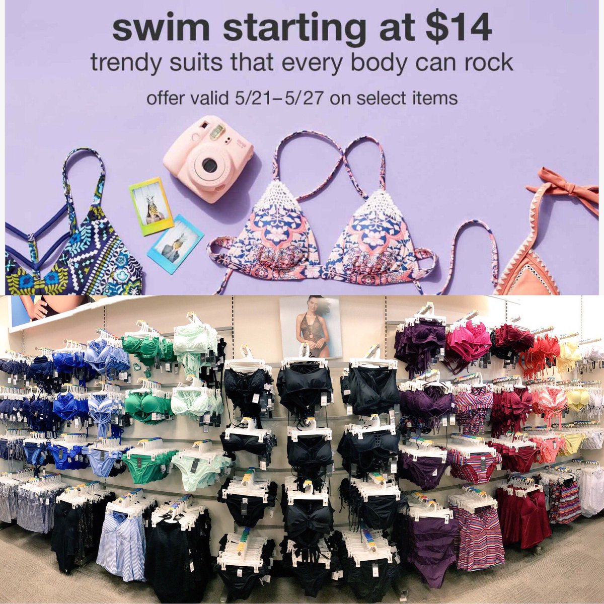 TGT_Laura's tweet photo. Style team got swim looking fierce, full and fresh just in time for an epic swim sale! #warmvscool #targetswimsale ππ»ππ― @shanel_is_style https://t.co/NtsMekhpKt