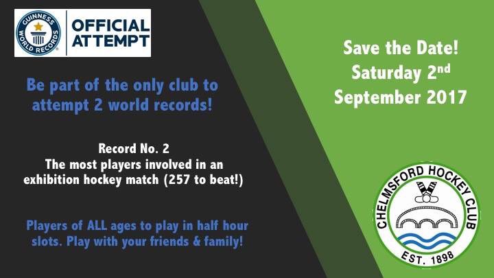 ChelmHockey's tweet photo. @GWR attempt number 2 charities have been chosen. We will be fundraising for @ChelmHockey, @hockey_4_heroes and @GTCA_info. #HockeyFamily 🏑💚 https://t.co/YioTfesEFY