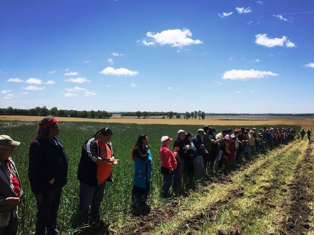 bpowersphoto's tweet photo. Planting sacred Ponca corn in Northeast Nebraska in the path of the #KXL pipeline. #dmronassignment https://t.co/sfiFdZ27sK