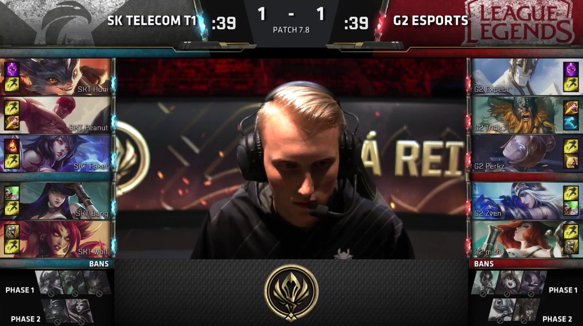 lolesports's tweet photo. With the #MSI2017 Finals tied at 1-1, @G2esports &amp; @sktelecom_t1 are back on the Rift for game 3!

📺 https://t.co/UNRhCENmcW https://t.co/YLBPkyCn88