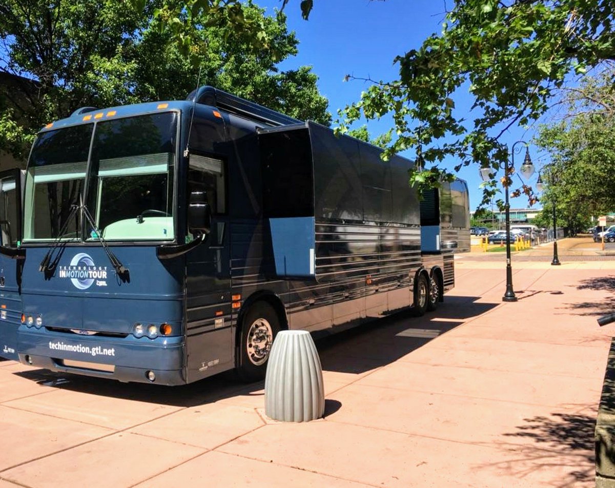 ViaPathTech's tweet photo. #GTL #Technology in Motion (TIM) Bus has landed @CorrTech2017. Stop by Booth #101 or visit the #GTLTechTour #TIM Bus outside the main hall! https://t.co/KPXlFwfArE