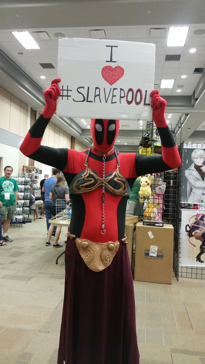 thatmusicgirl64's tweet photo. I love working at Cons lol #slavepool #littlerockcomiccon https://t.co/tBLA3MYNCn