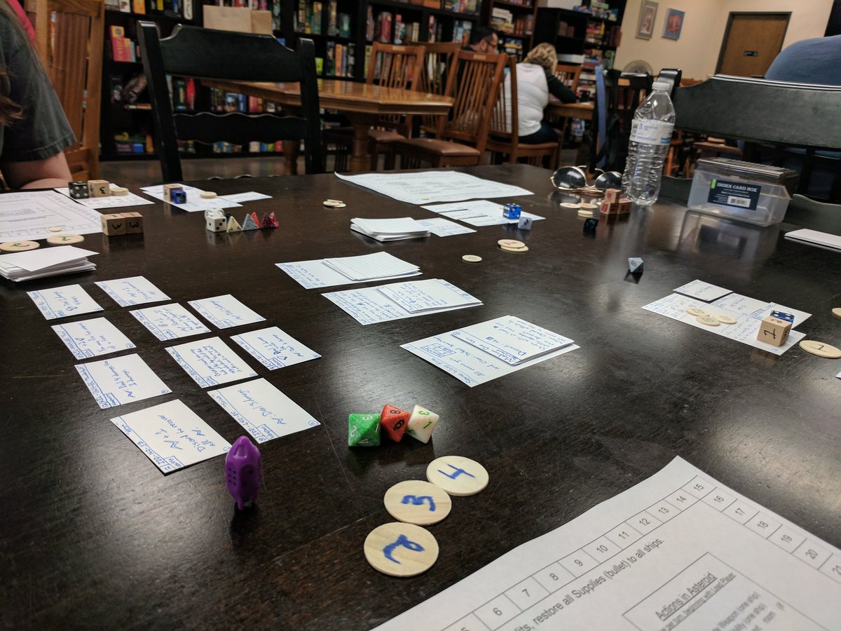 Playtesting <a href="/artisan_nerds/">Artisan Nerds</a> Asteroid Belt at @LootAndXP today!