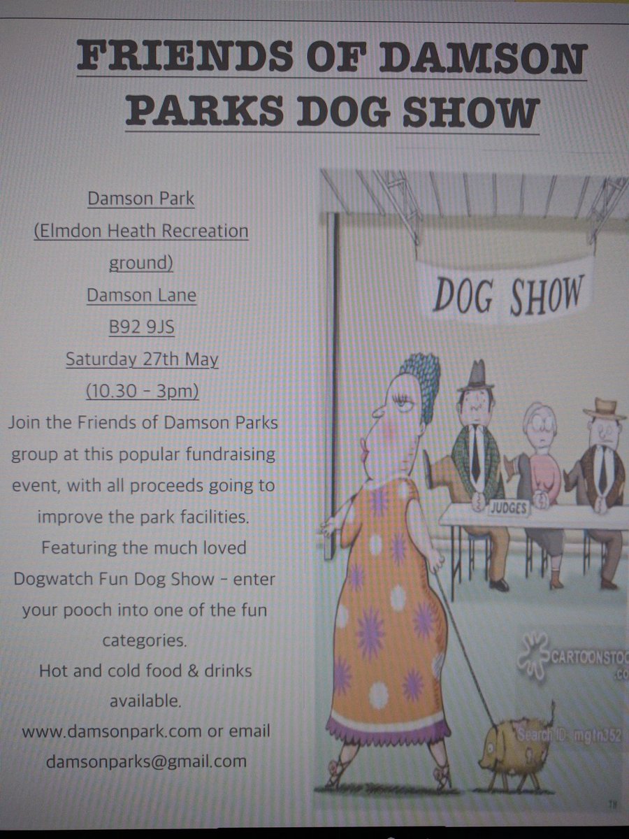DamsonParks's tweet photo. @SolihullUpdates @SolihullCouncil please retweet our Dog Show at Damson Lane Park this Saturday 10:30 https://t.co/zjLRxTwLBd