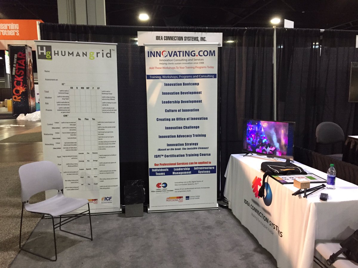ICSinnovation's tweet photo. We're all set up. Visit us at booth #943 and take the Innovation Strengths Preference Indicator (ISPI) for free! #ATD2017 #ATD #Innovation https://t.co/OfdmPftr2S