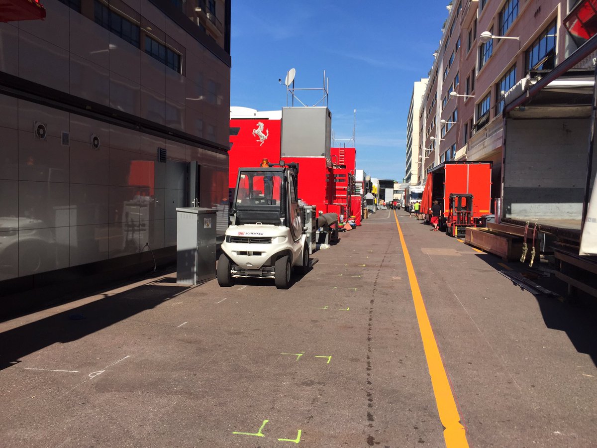 Busy sunday for the motorhome crews today! #monaco #motorhomes #f1