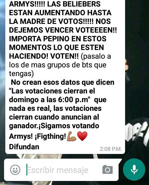 Micaela_ailinn's tweet photo. @FlorDeBelieber Flor mira la cap q me pasaron en un grupo de BELIEBERS
I vote for @JustinBieber for  top social artist #BBMAs
#JustinBBMAs https://t.co/0T7LvatM1S