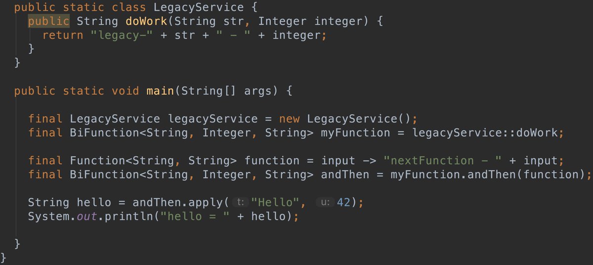 SvenRuppert's tweet photo. I def like method references... this possibility saves a lot of code during dealing with legacy code.. #java8 https://t.co/r8zVnLt9Xr