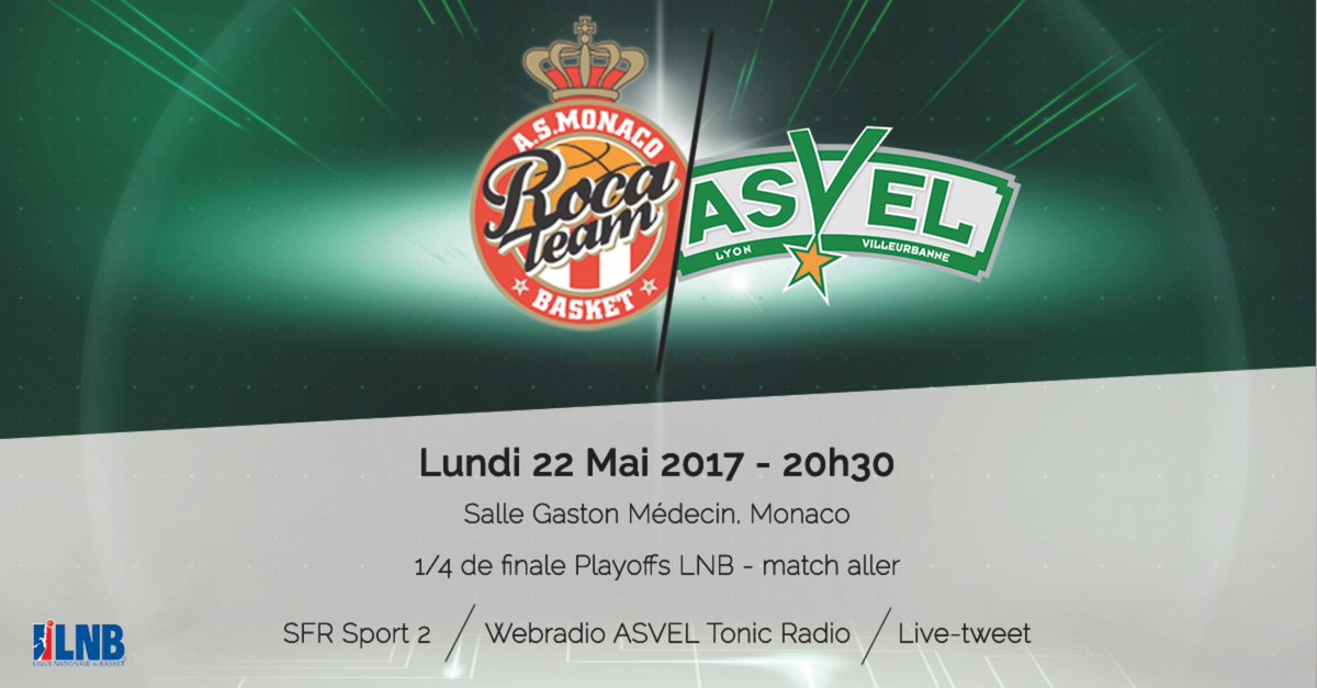 LDLCASVEL's tweet photo. #GameDay #ASMASVEL #PlayoffsLNB

🕔 20h30
📍 Monaco
💥 @ASMonaco_Basket

📺 @SFR_Sport 2
📻 webradio ASVEL @tonic_radio
📱 live-tweet #ASMASVEL https://t.co/pqciEOJEgs