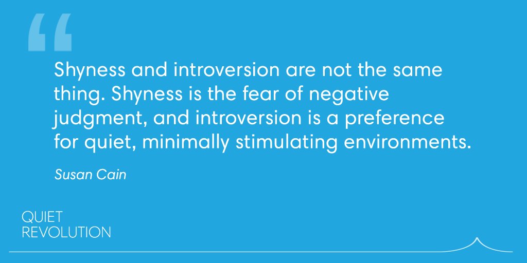 livequiet's tweet photo. Shyness and introversion are different, but they having something profound in common. @susancain explains: https://t.co/duO5LRmOzY https://t.co/Y8Jydpn2rZ