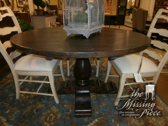 ConsignmentTMP's tweet photo. #European styled, 52" pedestal table in dark wood. Large enough to use as a #dining #table! https://t.co/pqpwFU47PW https://t.co/AhCYcFWVjS