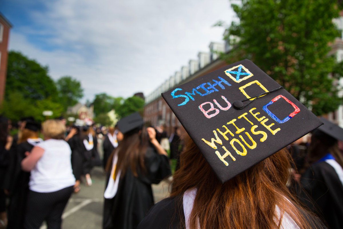 smithcollege's tweet photo. Wrapping up today... the hats! How could we forget the hats? Please share any you captured, too! #Smith2017 https://t.co/RrtNMsSPOd