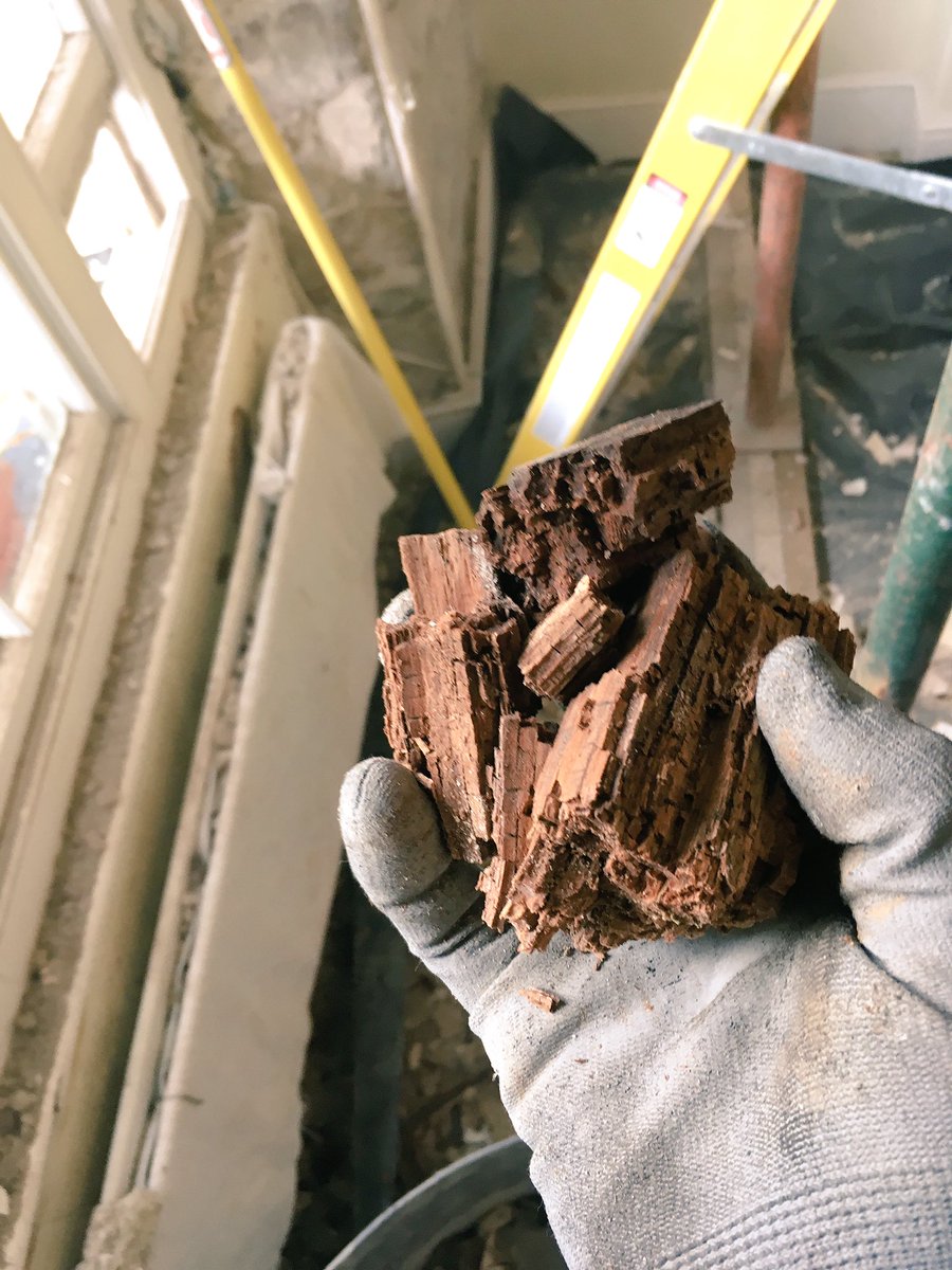 keystoneandlime's tweet image. A good example of why we shouldn&apos;t use cement renders on our stone buildings. Lintels rotten through! Restoration begins...