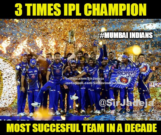 Let's Take A Moment And Salute The 3 Times Champion & Strongest Team Of Decade, Mumbai Indians.

#MSDhoni #RPSvMI #MIvRPS #Dhoni #IPL10 #IPL