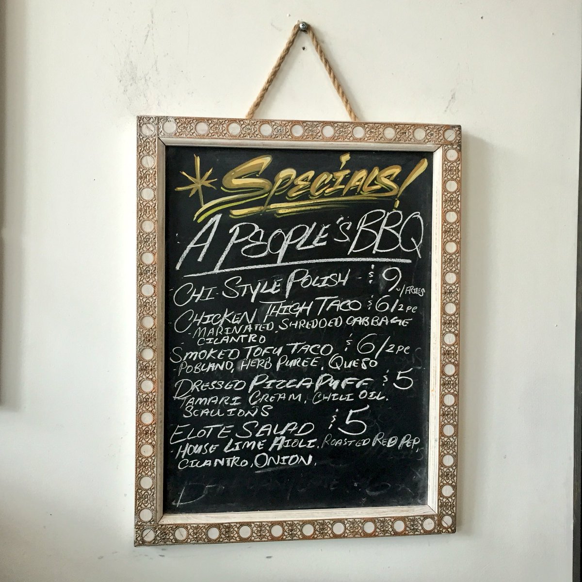 kevincoval's tweet photo. the menu for #APeoplesBBQ happening from 5-til 9ish @kimskichicago - 1st 100 mugs in get a Polish &amp; book https://t.co/NFLkBEDByr