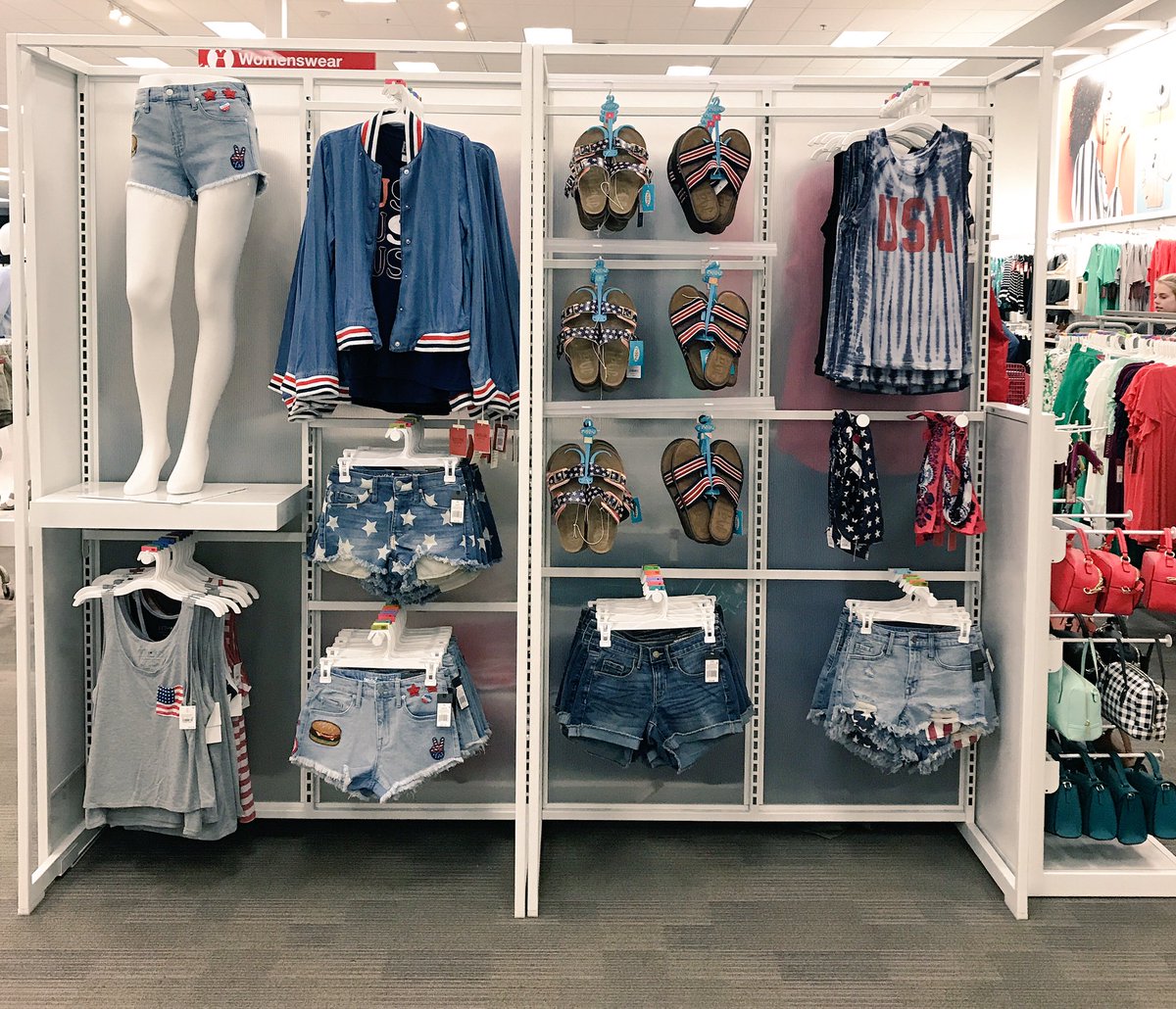 Productive weekend merchandising? That almost never happens! Memorial/Fourth of July moveable wall up at the front <a href="/JenieBrisson/">Jenie Brisson</a>