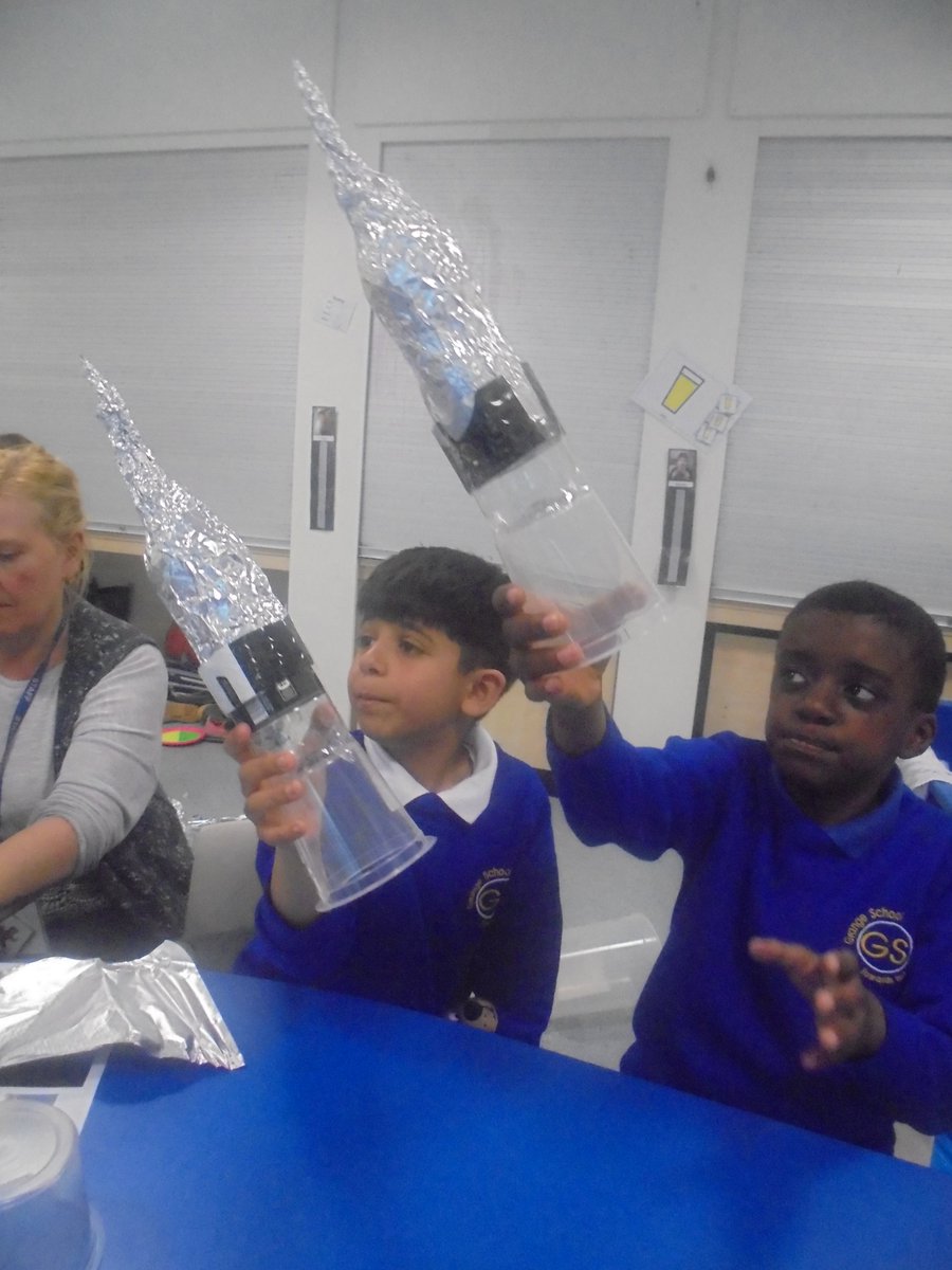 DiamondClassP4's tweet photo. Topic transport. Making rockets out of junk modelling. 54321 lift off! #grangemcr https://t.co/ZfH2irBNFg
