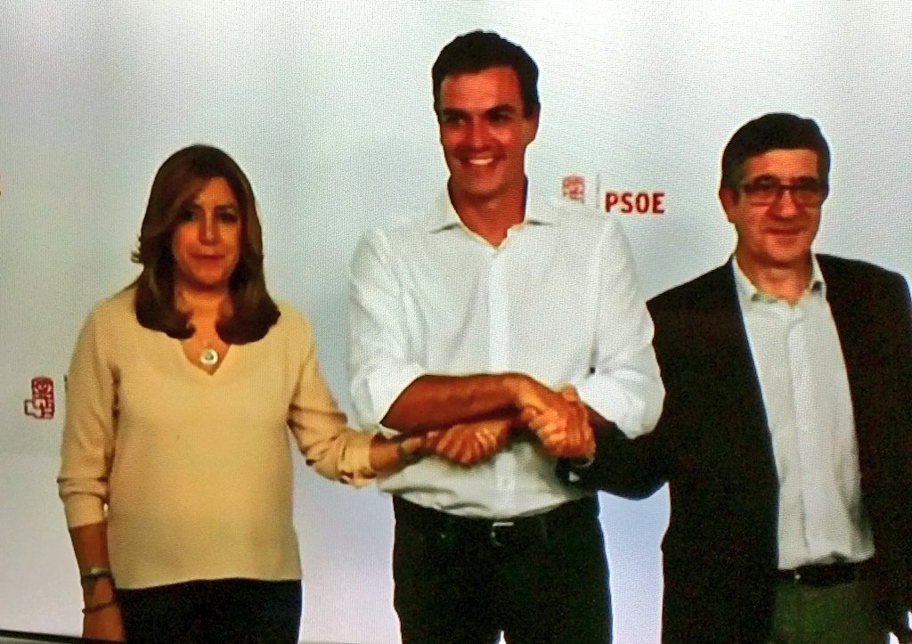 peteom's tweet photo. #L6Primarias brutal, menuda carita se le ha quedado a Susana. Se le notan las ganas de coser el partido con una motosierra https://t.co/QIGbTTJa6J
