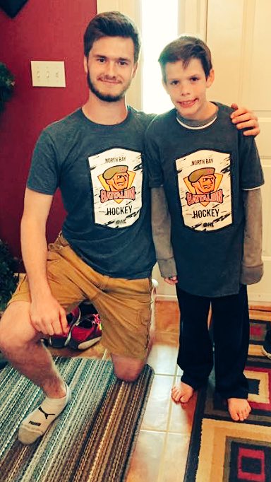 This is my little buddy Brock. Recently diagnosed with cancer. Now a big <a href="/OHLBattalion/">North Bay Battalion</a> fan! gofundme.com/lets-help-the-…