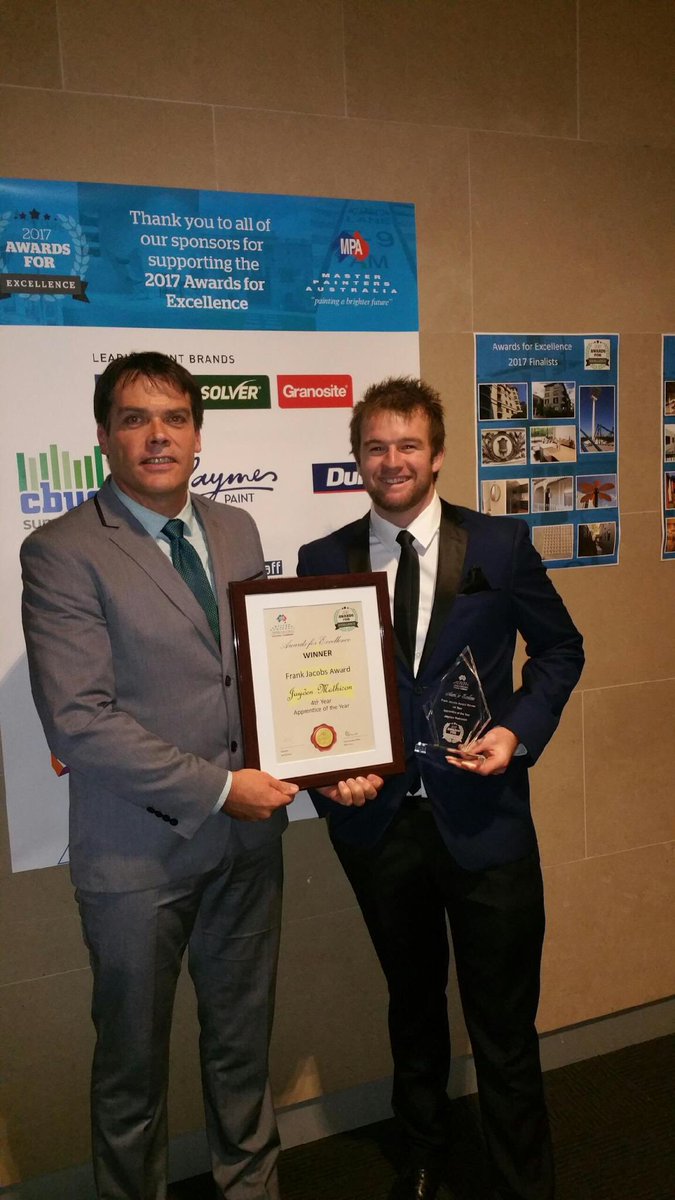 chris_parto's tweet photo. Congratulations Jaiden Mathison Master Painters Apprentice of the year Vic/Tas @FedTrainingVic #tafe #latrobevalley #Gippsland https://t.co/39s7lIZWN0