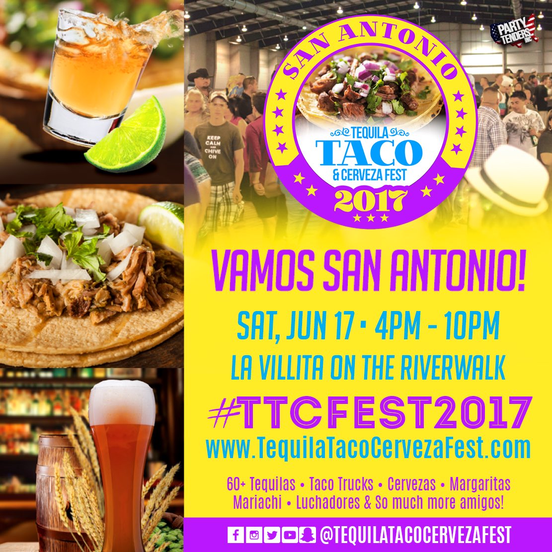 TTCFest's tweet photo. Next stop for us is @VisitSanAntonio #ttcfest #tequila #tacks #cerveza #festival Father's Day weekend! https://t.co/POBxUwgZEg