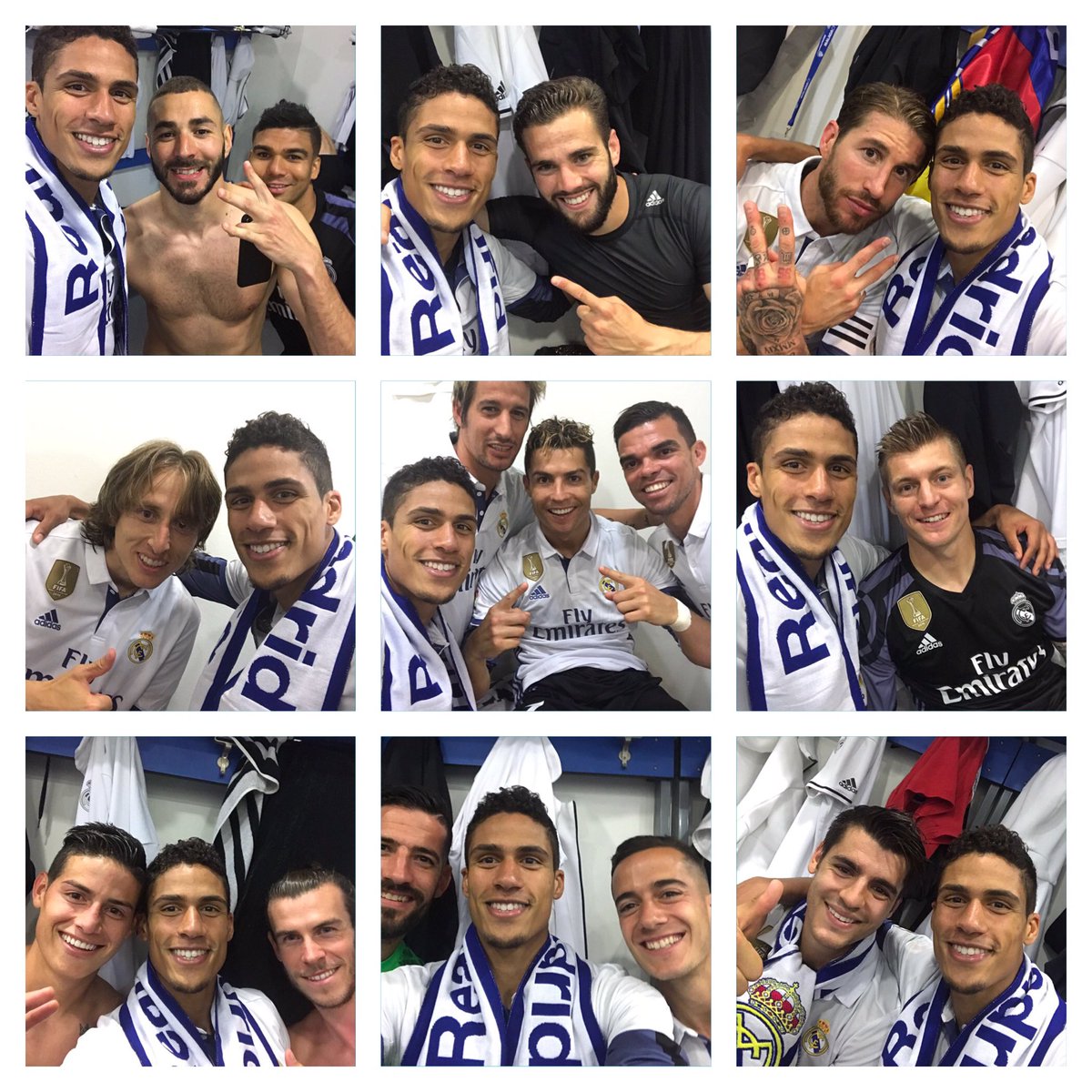 raphaelvarane's tweet photo. 😄 Selfie Time 📸🔥 !!! #Champions 🇪🇸🏆⚽ #33Ligas #HalaMadrid @realmadrid https://t.co/lh2ODl9frX