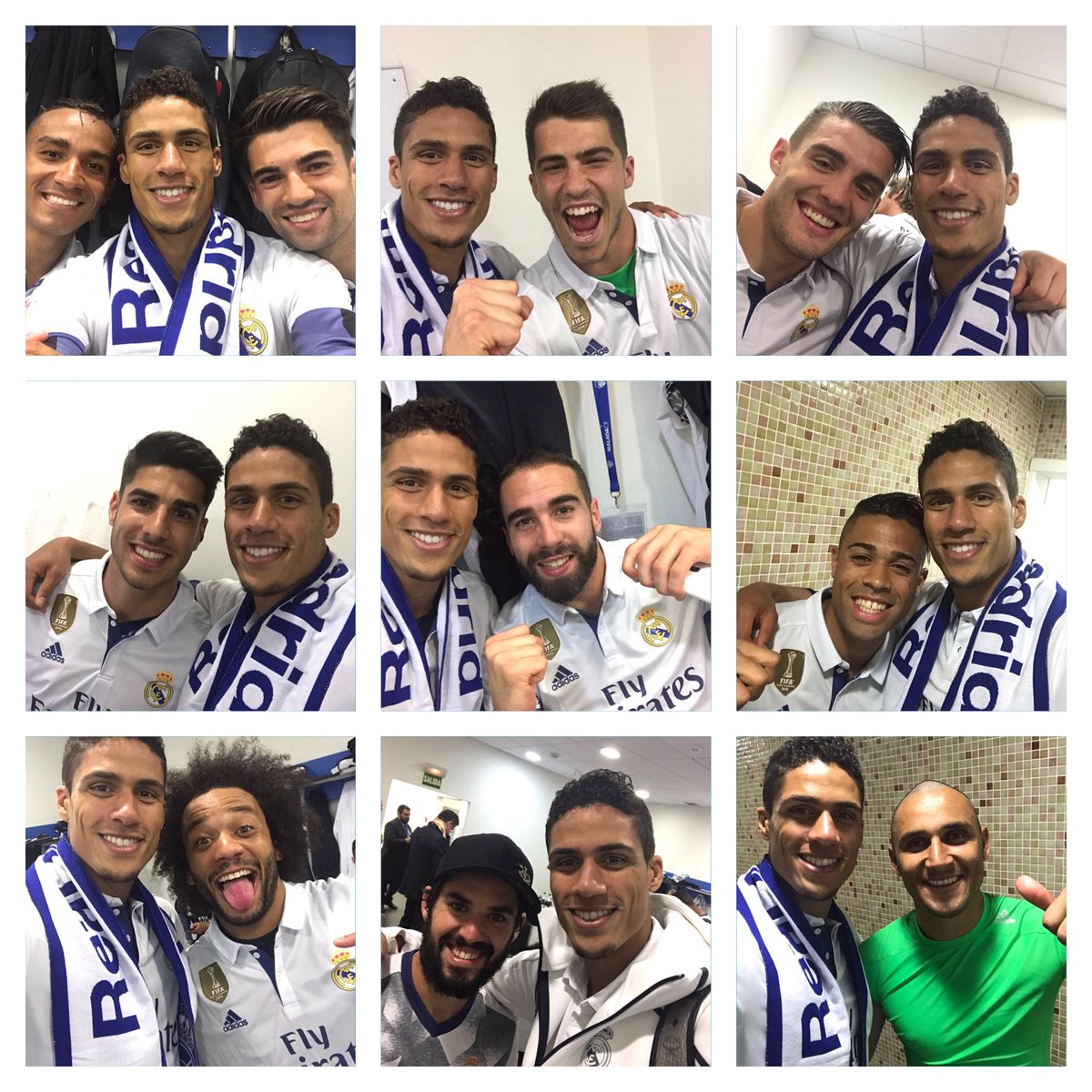 raphaelvarane's tweet photo. 😄 Selfie Time 📸🔥 !!! #Champions 🇪🇸🏆⚽ #33Ligas #HalaMadrid @realmadrid https://t.co/lh2ODl9frX