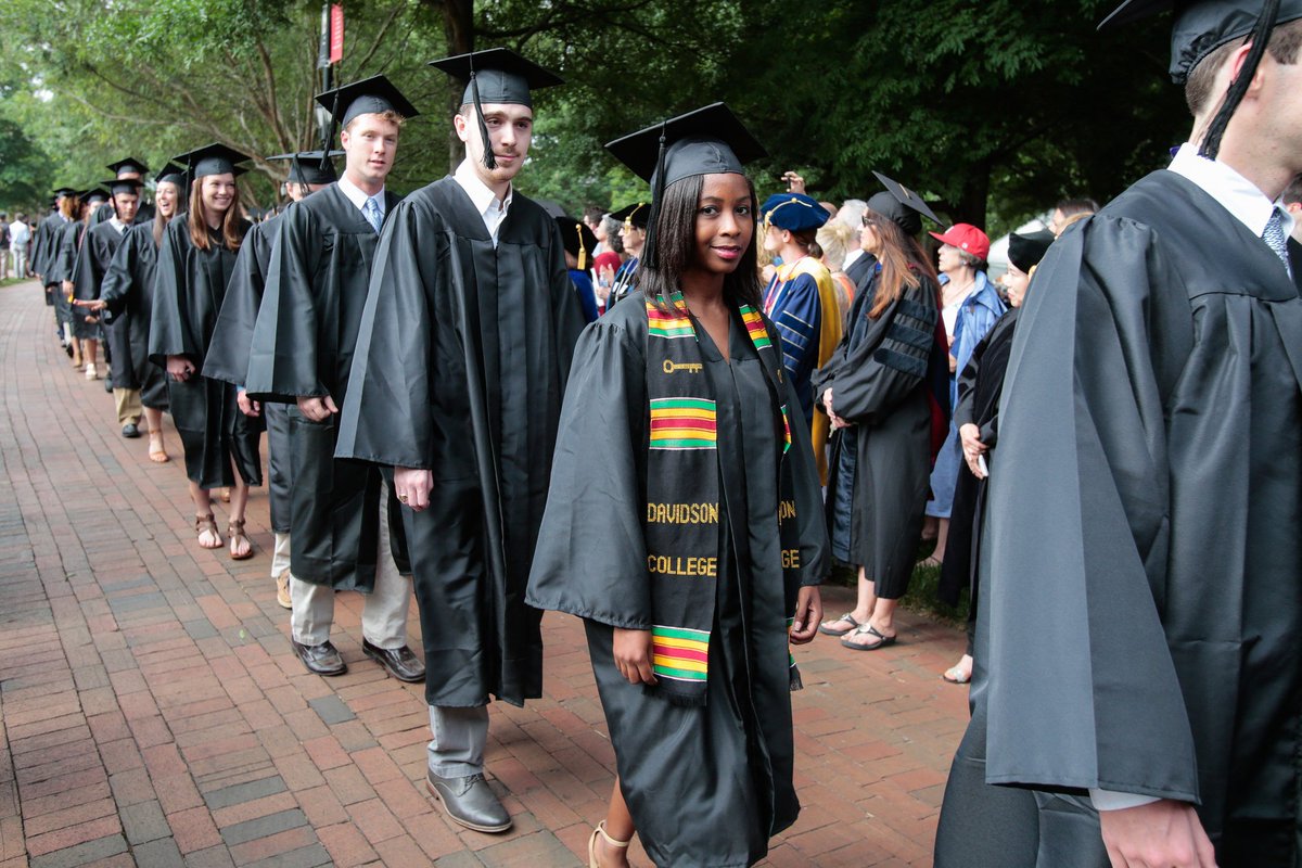 DavidsonCollege's tweet photo. The 453 graduates of #Davidson2017 proceed from Chambers Building to their seats for the outdoor ceremony. https://t.co/8NEK6h2qhP