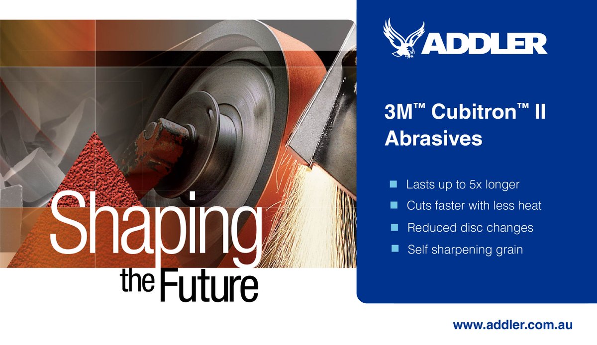 ADDLER_Group's tweet photo. @ADDLER_Group #3M #ADDLER #Abrasives #CubitronII #Metalworking #Fabrication
https://t.co/WrH6MyFo3e https://t.co/zn5pchpiWV