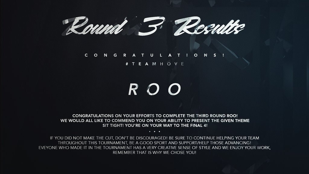 Congrats <a href="/GodBlessRoo/">Roo</a>!
Close &amp; tough decision. The theme was executed so well with so much detail, we'd like to see how you top it #TeamHove