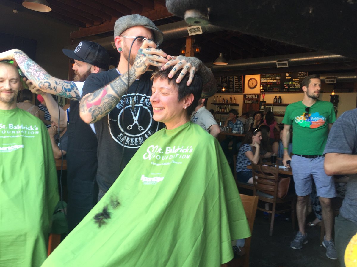 Getting shaved to battle childhood cancer and support <a href="/StBaldricks/">St. Baldrick's Foundation</a>. Thank you to all those that donated. <a href="/MigrationBrew/">Migration Brewing</a>