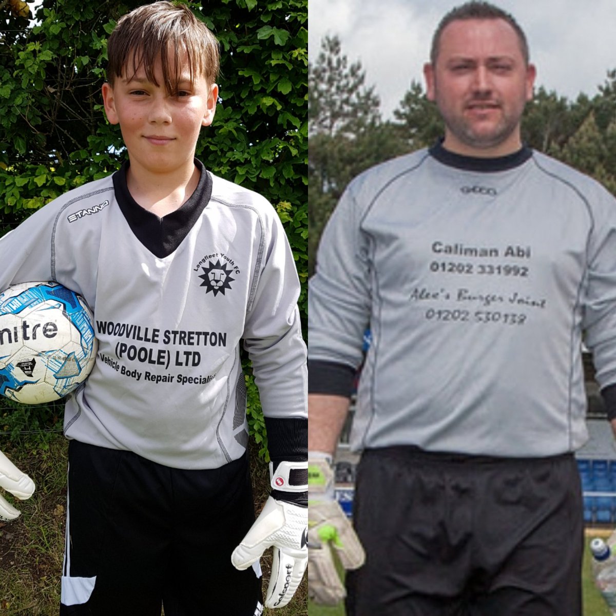 savehands1's tweet image. Dad &amp;amp; lad!! Naturally a striker / winger but he had ago in goal for a tournament and put on a great display 👍🏻well done son 👐🏻⚽
