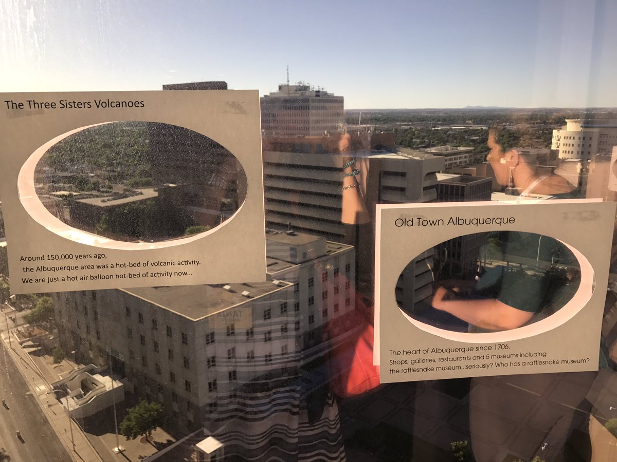 ABQtania's tweet photo. A beautiful view and hospitality from @HyattABQ for the #ABQFam - and the viewfinders are an awesome touch! #TrueABQ @MeetABQ https://t.co/NVysyuykvL