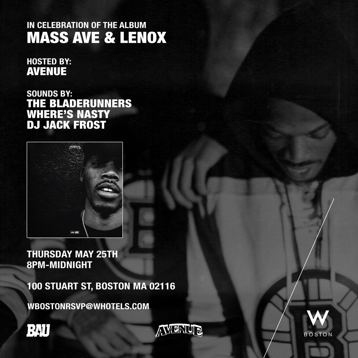 FrankTheButcher's tweet photo. Celebrating @avenueBLVD's album this Thursday at The W in Boston. #AveMAAL https://t.co/SdApiliC9Y