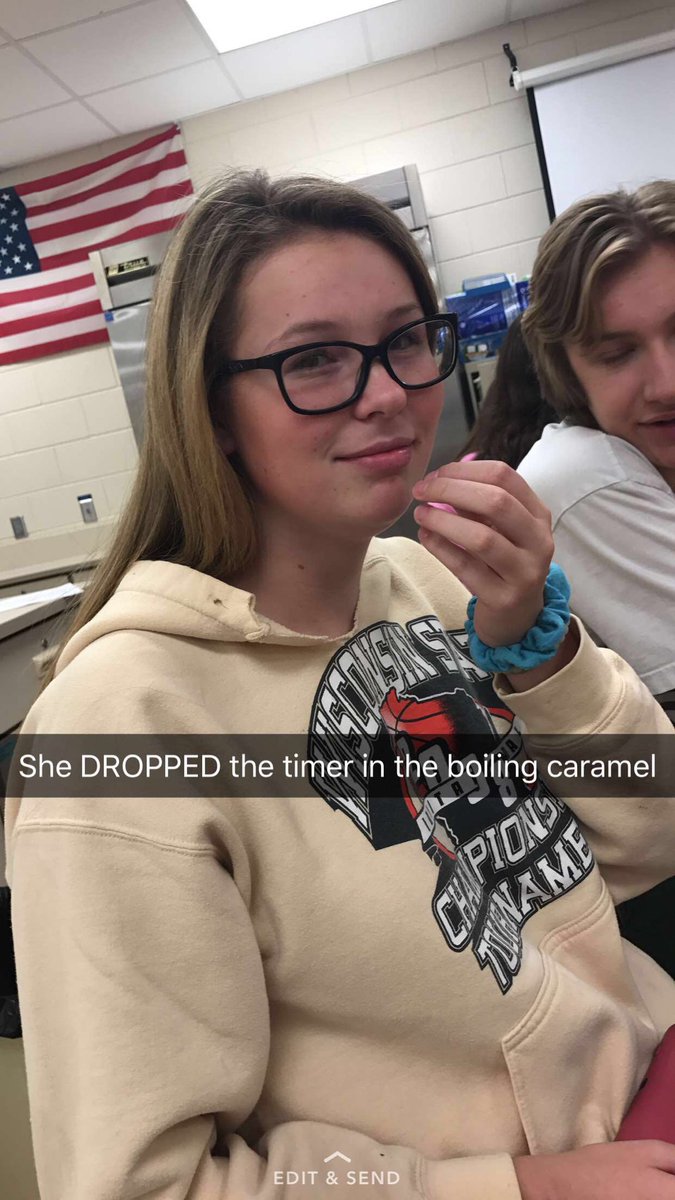 jennjacq14's tweet photo. Hbd @CoughlinPeyton thanks for making culinary &amp; gym a little more enjoyable!! I'll never forget when you dropped the timer in the caramel 😩 https://t.co/rA2bBkJccq