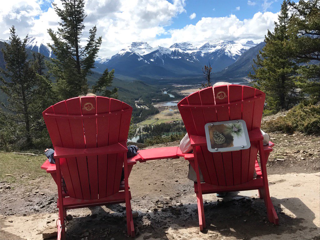 RainaBob's tweet photo. #sharethechair on Tunnel Mountain, Banff. #parkscanada https://t.co/5iROMEW5Kf