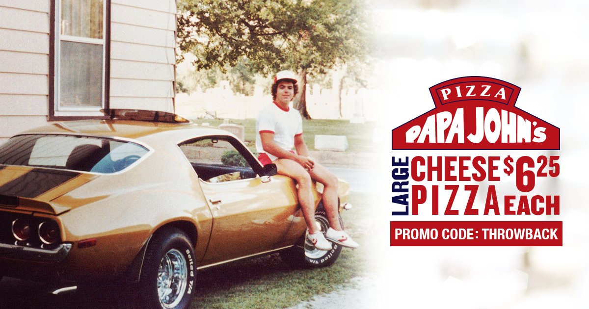 Number1DrainTek's tweet photo. Papa John's is throwing it back to when the rides were sweet and the prices sweeter. #LE7SGORANGERS #contest - https://t.co/XvUKR14DGw https://t.co/cRvfNL0fhj